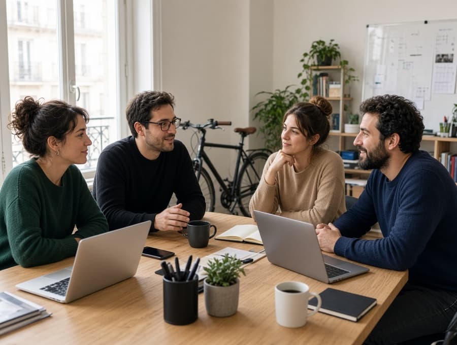 El equipo fundador de AlquilCerca en su oficina de Madrid